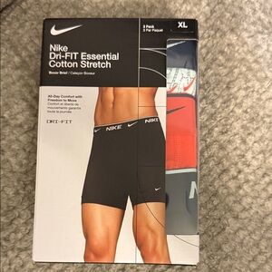 Nike Dri-FIT Essential Cotton Stretch Boxer Briefs - Blue & Red